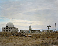 Kube-Kontur station and destroyed radars, soviet base for space observation, satellite control